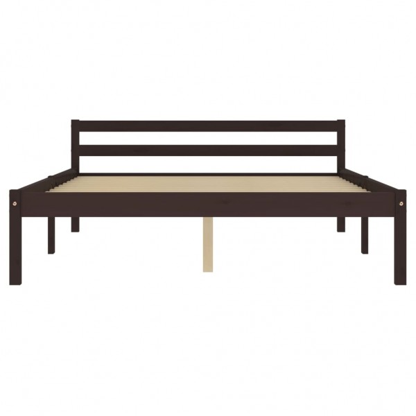 Estructura de cama madera maciza pino marrón oscuro 140x200 cm M 3