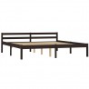 Estructura de cama madera maciza pino marrón oscuro 180x200 cm 2