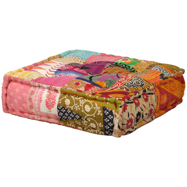 Puf modular de 2 plazas de tela patchwork M 3