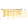 Toldo manual retráctil con persiana y LED amarillo blanco 4x3 m 4