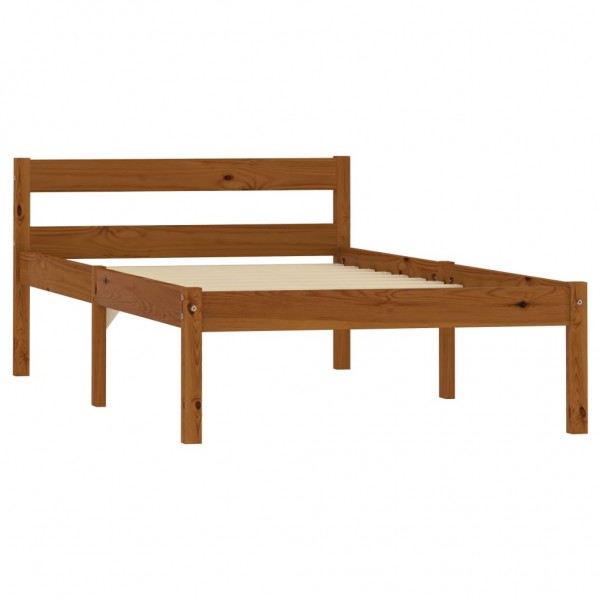 Estructura de cama madera maciza pino marrón miel 100x200 cm M 2