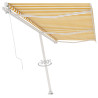 Toldo de pie retráctil manual amarillo y blanco 600x300 cm 2