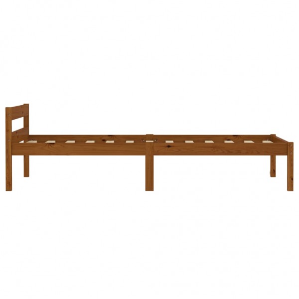 Estructura de cama madera maciza pino marrón miel 100x200 cm M 4