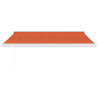 Toldo retráctil aluminio y tela naranja y marrón 3x2.5 m 3