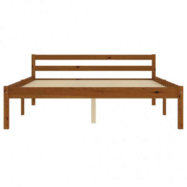Estrutura de cama 140x200 cm madeira pinho maciço castanho mel M 3