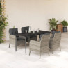 Set comedor de jardín 5 pzas cojines ratán sintético gris claro 1