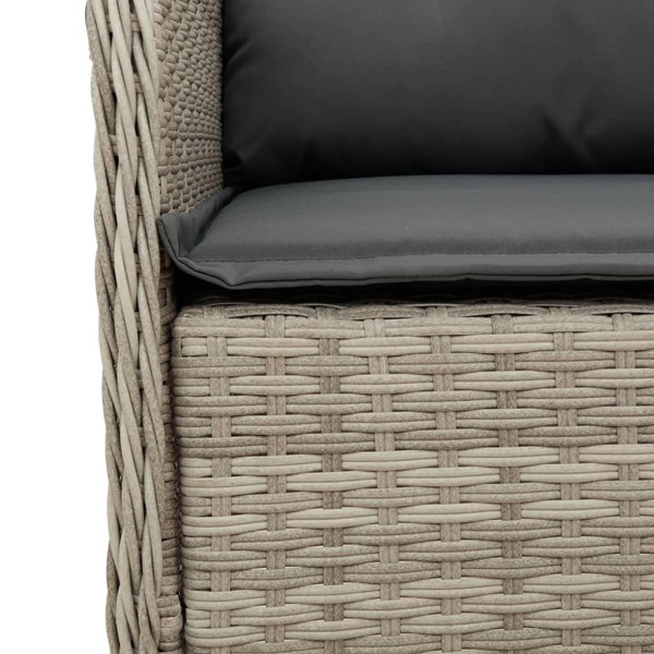 Set comedor de jardín 5 pzas cojines ratán sintético gris claro M 5