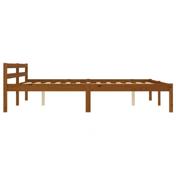 Estructura de cama madera maciza pino marrón miel 180x200 cm M 4