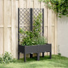 Jardinera con enrejado PP negro 80x40x142 cm 1