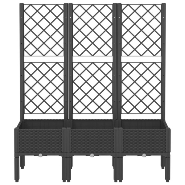 Jardinera con enrejado PP negro 120x40x142 cm M 3