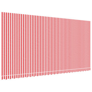 Tecido de substituição p/ toldo 6x3 m riscas vermelho/branco H