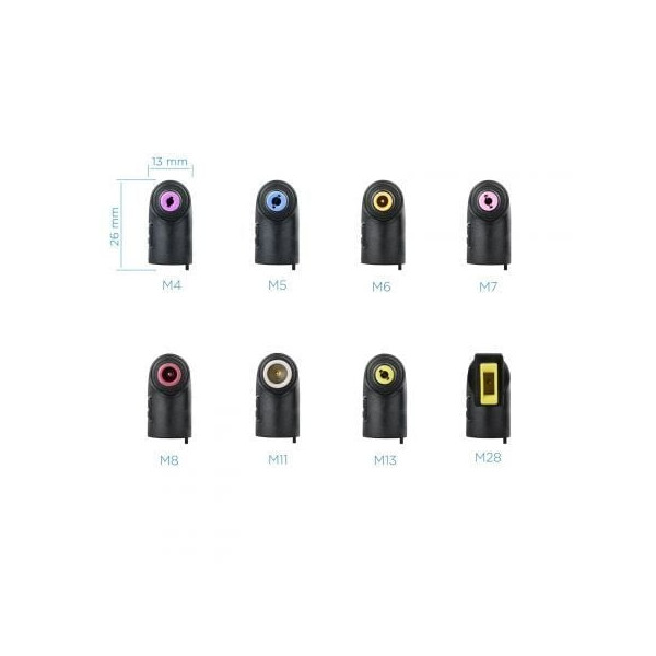 Cargador de portátil tooq tqlc-65bs02at/ 65w/ automático/ 8 conectores/ voltaje 18.5-20v M 2