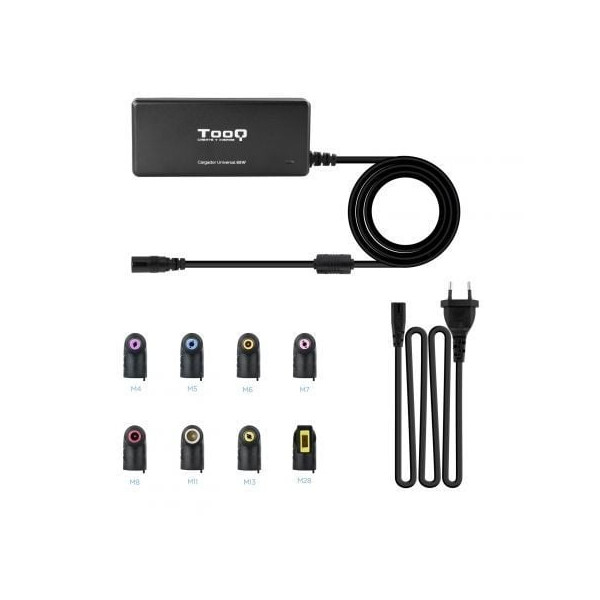 Cargador de portátil tooq tqlc-65bs02at/ 65w/ automático/ 8 conectores/ voltaje 18.5-20v M 4
