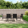 7 pcs conjunto de jantar para jardim textilene e aço preto 1