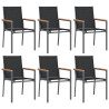 Juego de comedor para jardín 7 piezas acero y textilene negro 4