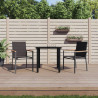 3 pcs conjunto de jantar para jardim textilene e aço preto 1