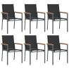 7 pcs conjunto de jantar para jardim textilene e aço preto 4