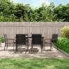 7 pcs conjunto de jantar para jardim textilene e aço preto 1
