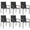 Juego de comedor para jardín 7 piezas acero y textilene negro 4