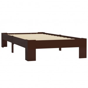 Estrutura de cama 100x200 cm pinho maciço castanho-escuro H
