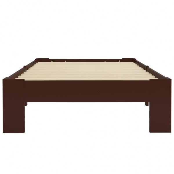 Estructura de cama madera maciza pino marrón oscuro 100x200 cm M 3