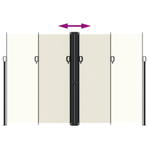 Toldo lateral retráctil crema 220x600 cm M 5