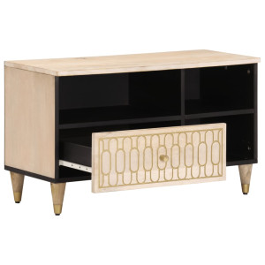 Mueble de TV madera maciza de mango 80x33x46 cm H