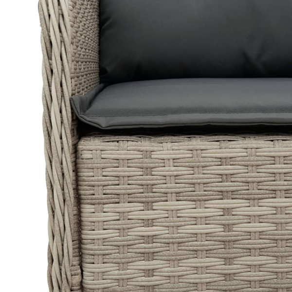 5 pcs conjunto de jantar p/ jardim c/ almofadões cinzento claro M 5