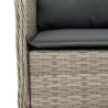 Set comedor de jardín 5 pzas cojines ratán sintético gris claro 5