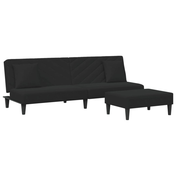 2 pcs conjunto de sofás com almofadas veludo preto M 2