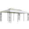 Gazebo com telhado duplo 6x3 m aço branco 1