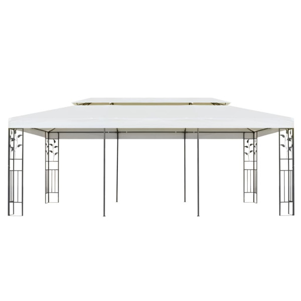 Cenador con doble techo acero blanco 6x3 m M 2