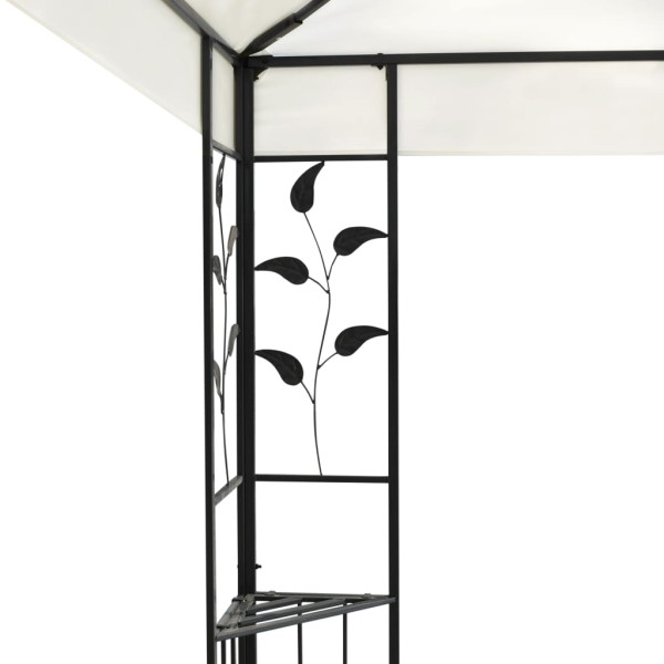 Gazebo com telhado duplo 6x3 m aço branco M 4