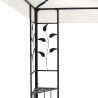 Gazebo com telhado duplo 6x3 m aço branco 4