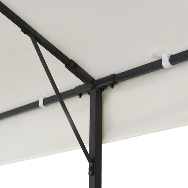 Gazebo com telhado duplo 6x3 m aço branco M 5