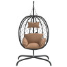 Cadeira forma ovo c/ almofadão vime PE/aço cinza-acastanhado 2