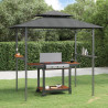 Gazebo churrasco prateleiras laterais 240x150x243 aço antracite 1