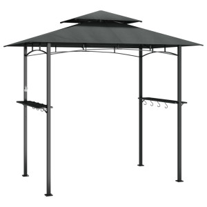Gazebo churrasco prateleiras laterais 240x150x243 aço antracite H