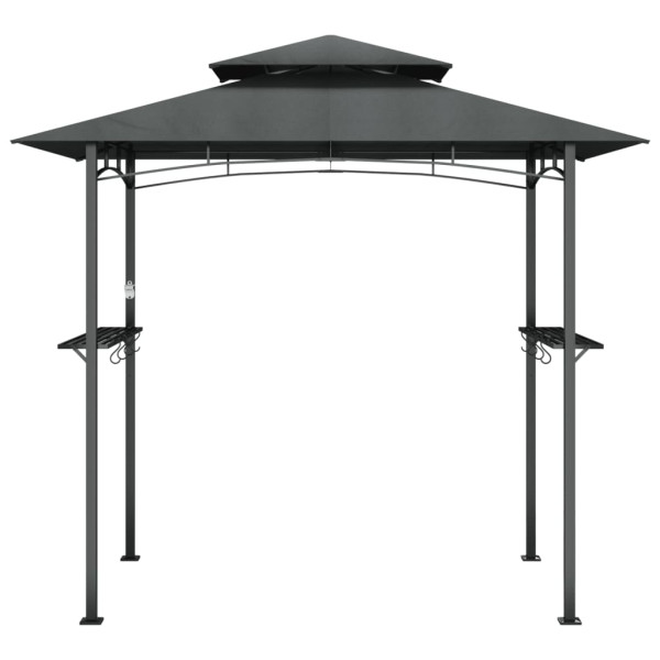 Gazebo churrasco prateleiras laterais 240x150x243 aço antracite M 3
