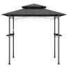 Gazebo churrasco prateleiras laterais 240x150x243 aço antracite 3