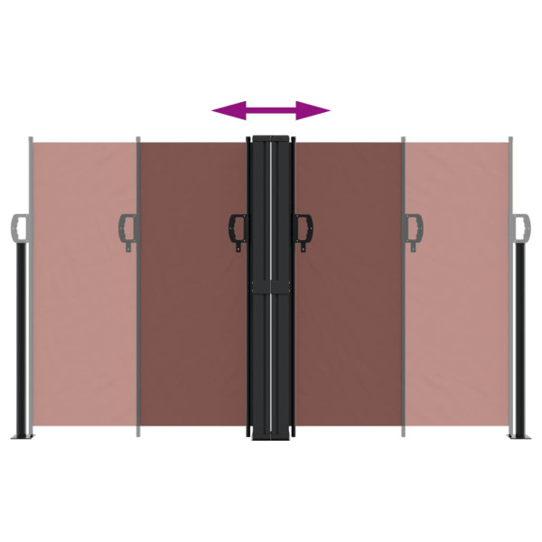 Toldo lateral retráctil marrón 140x600 cm M 5