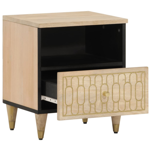 Mesitas de noche 2 uds madera maciza de mango 40x33x46 cm M 2