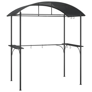 Gazebo churrasco prateleiras laterais 220x115x230 aço antracite H