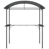 Gazebo churrasco prateleiras laterais 220x115x230 aço antracite 3