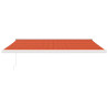 Toldo retráctil aluminio y tela naranja y marrón 4x3 m 3