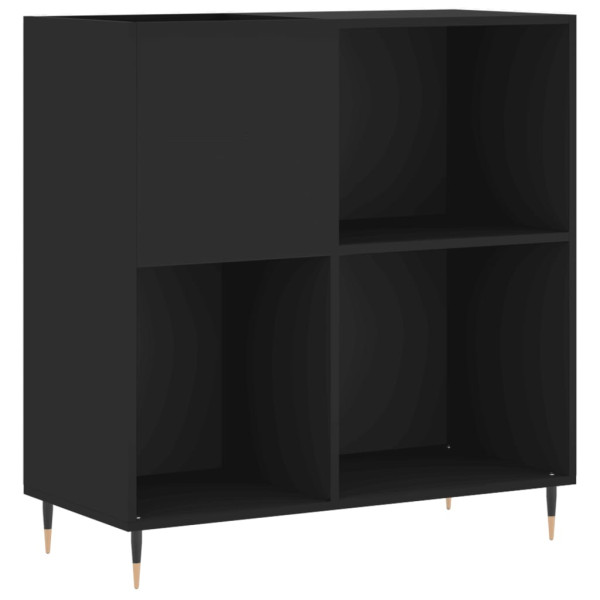 Mueble para discos madera contrachapada negro 84.5x38x89 cm M 2