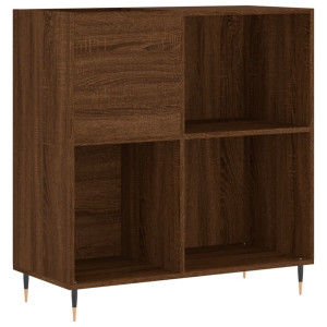 Mueble discos madera contrachapada roble marrón 84.5x38x89 cm H