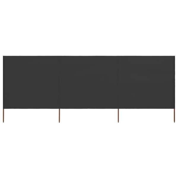 Paravientos de playa de 3 paneles tela gris antracita 400x160cm D