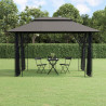 Gazebo com paredes laterais 400x300x270 cm aço antracite 1