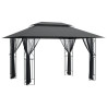 Gazebo com paredes laterais 400x300x270 cm aço antracite 2